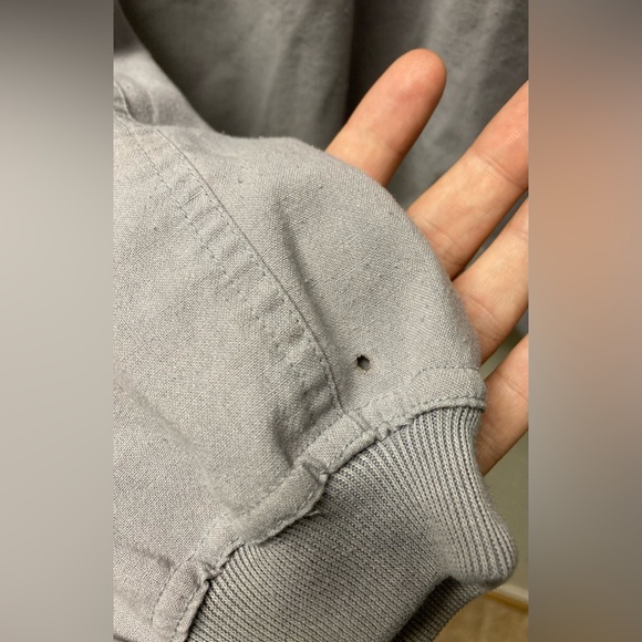 Vtg 90s Mens L Longsleeve Polo Collared Grey White Multipattern Shirt Hawk Creek - Picture 7 of 7